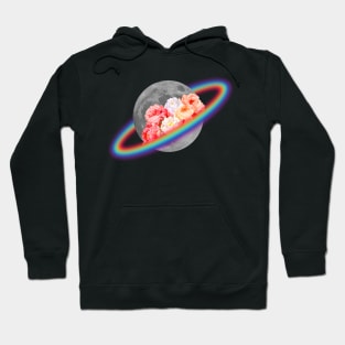 Moon Saturn Floral art Hoodie